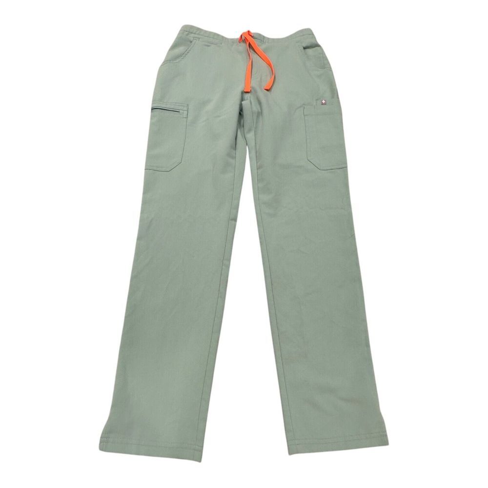 Figs Scrub Pants Womens Sm Green Kade Cargo Elastic Waist Stretch Medical Tech